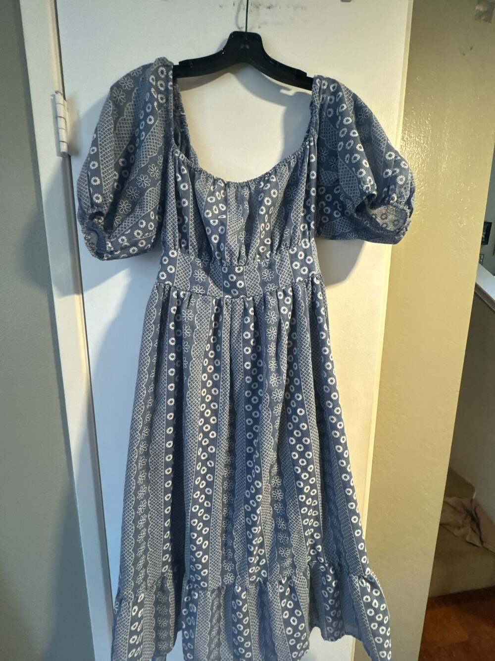 Marea Abby Dress in Indigo Lattice